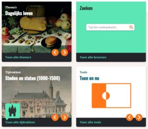 homepagina van de website van geschiedenislokaal