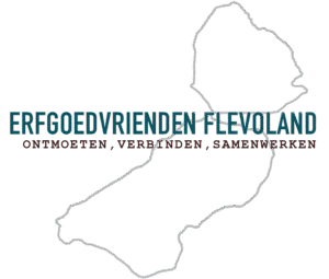 uitlijning van flevoland met daarop de tekst "Erfgoedvrienden flevoland"